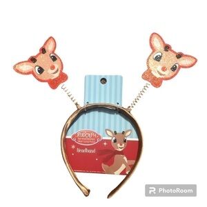 Rudolph the Red Nosed Reindeer Bounce Headband Glitter NEW